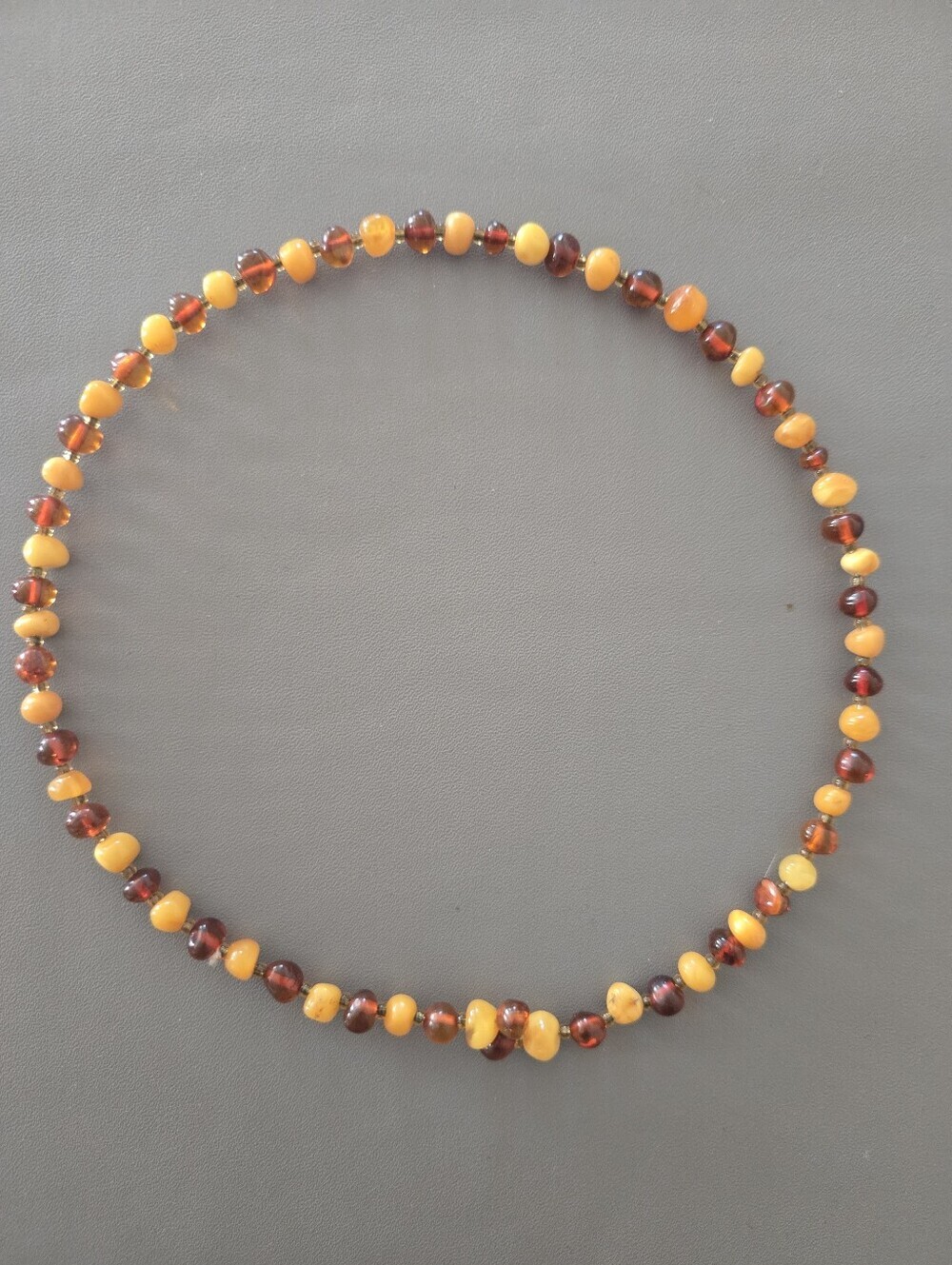 Amber Multi Color Choker Necklace 15"